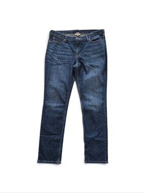 Duluth Trading Co. Women’s Size 14x33 Dark Wash Straight Leg Stretch Denim Jeans